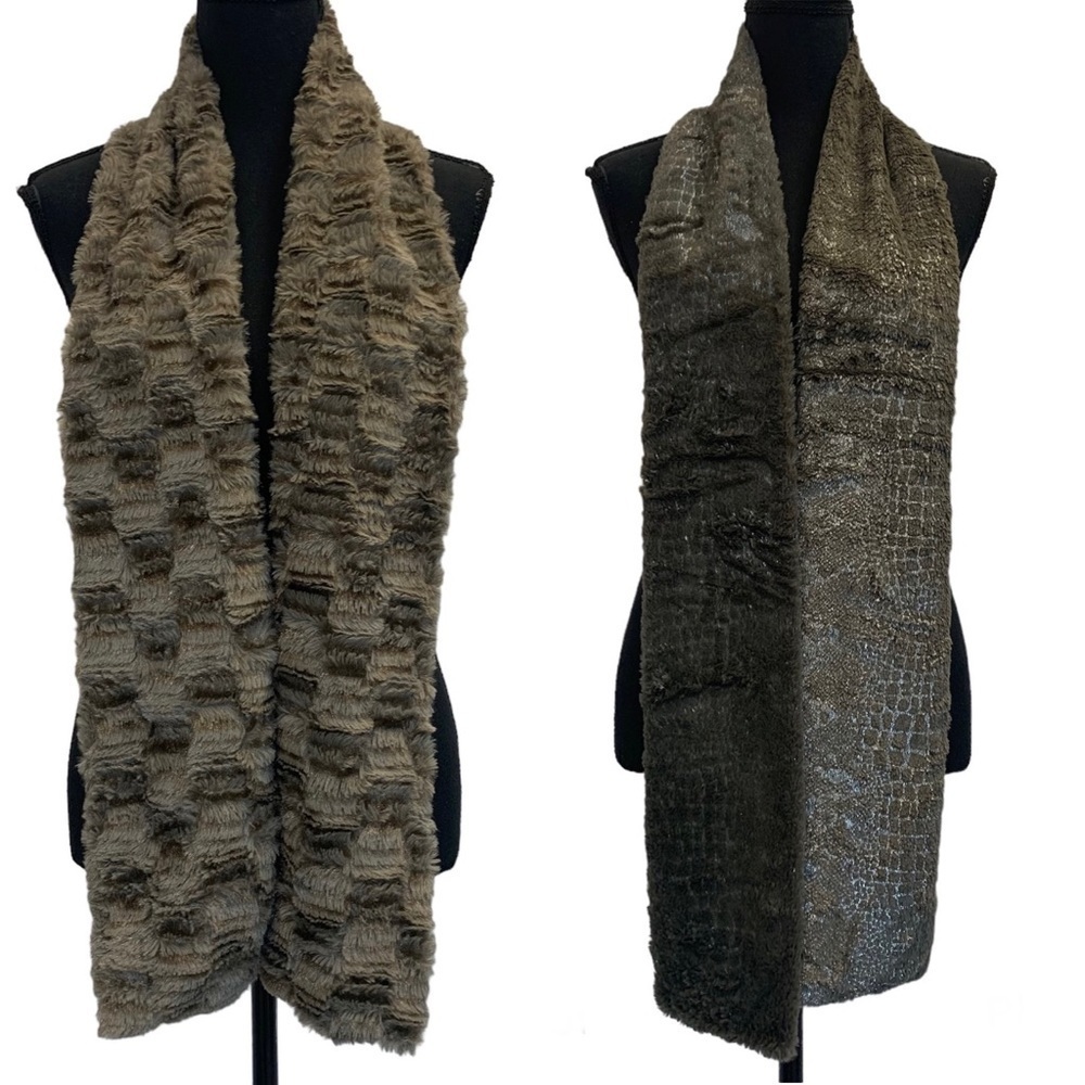 Taupe Brown & Gray soft shiny scarf bundle fall winter